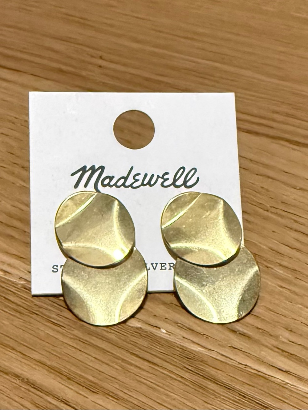 Madewell Sculpted Gold Double Disc Statement Earrings